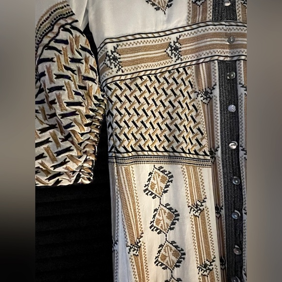 VERONICA BEARD Julianna Embroidered Button-Front Long Sleeve Dress - Picture 4 of 8